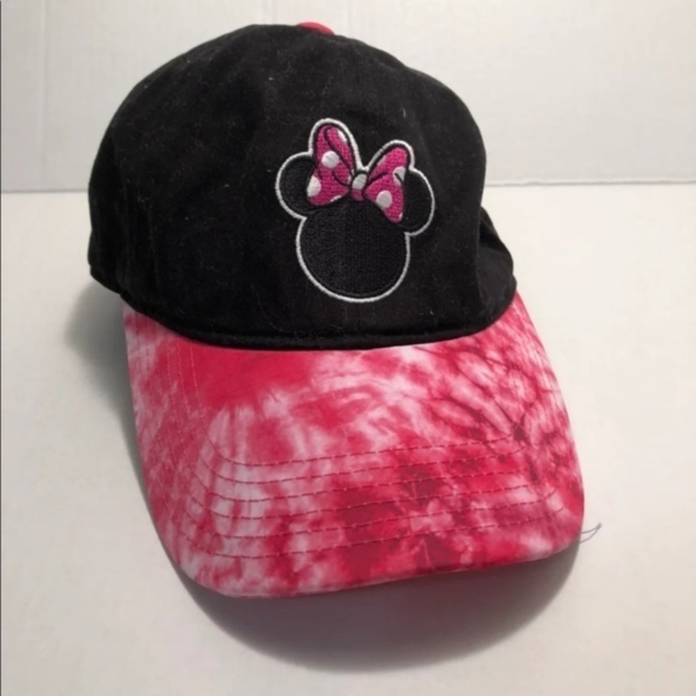 Disney Minnie Mouse Adults Hat Pink-Black Adjustable